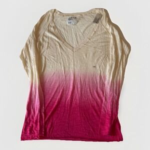 American Eagle VTG Y2K Pink Ombre Knit Long Sleeve Top Women's (XXL) Preppy Cute